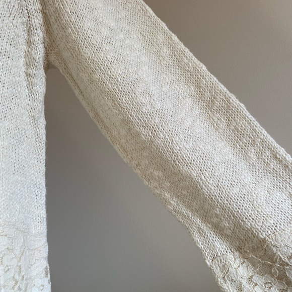 Style & Co.Woman Ivory Lace Hem Metallic Thread Cotton Blend Party Sweater-Sz-2X - Picture 6 of 16
